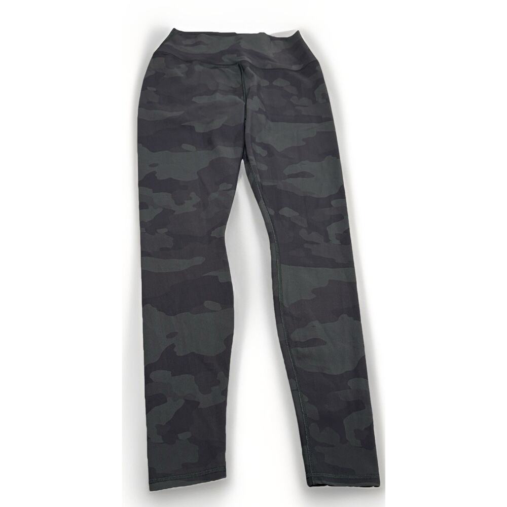 Alo Leggings Womens Large Green Camo High Rise Ankle Yoga Pants Gym Activewear